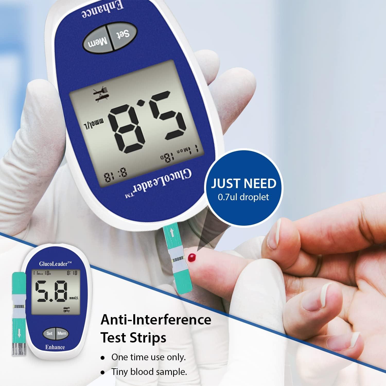 Glucoleader Enhance Blood Glucose Meter (Blue) - Image 6