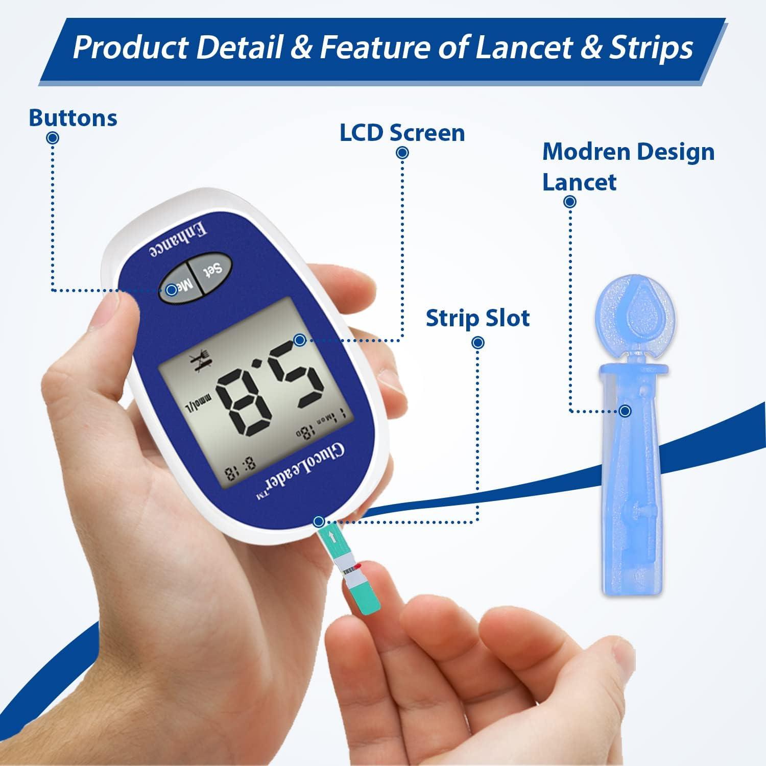 Glucoleader Enhance Blood Glucose Meter (Blue) - Image 3